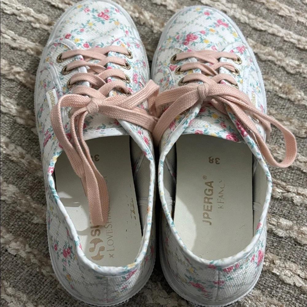 LoveShackFancy‎ x Superga Floral Chunky Sneakers Size 7.5